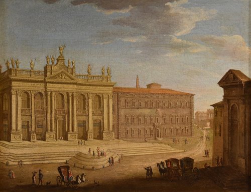 Veduta di Roma con la Basilica di San Giovanni in Laterano